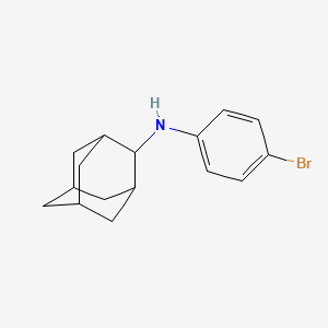 Bromantane (N-(4-bromophenyl)adamantan-2-amine) 2D chemical structure, PubChem CID 4660557