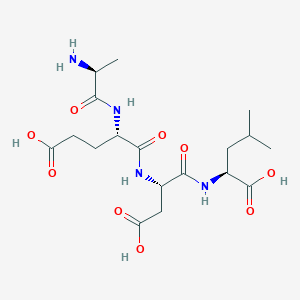 Bronchogen Ala-Glu-Asp-Leu (AEDL) tetrapeptide bioregulator 2D chemical structure, PubChem CID 11690869, at modern aminos the most trusted supplier of research peptides in the USA